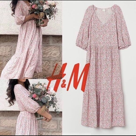 Puff sleeves floral dress H&M. New - Picture 7 of 13